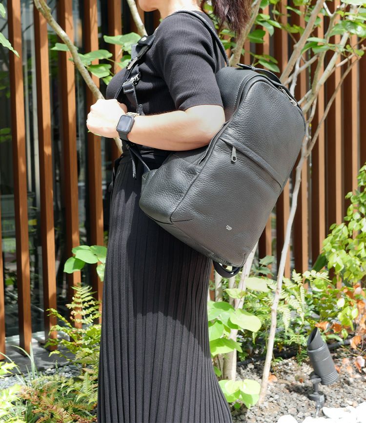 【美品】CYPRIS ビジネスバッグ リュック 黒 レザー シボ革 3way ルジュート｜3wayビジネスバッグ（ビジネスリュック） | WOMEN'S