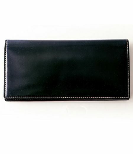 ファスナー付通しマチ長財布｜ホーウィンシェルコードバン｜革財布・革