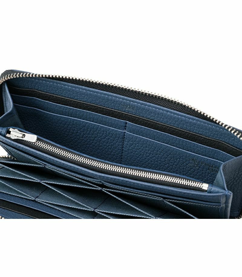 ラウンドファスナーハニーセル長財布｜フィンランドエルク｜革財布・革