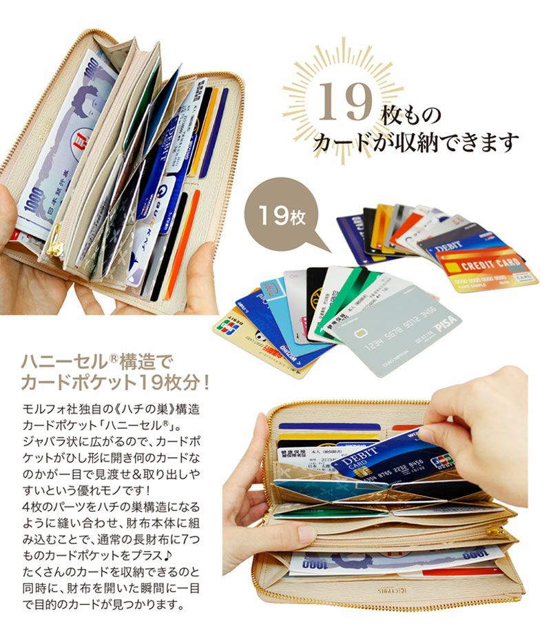 L字ファスナーハニーセル長財布| リサッカ |革製品CYPRIS（キプリス