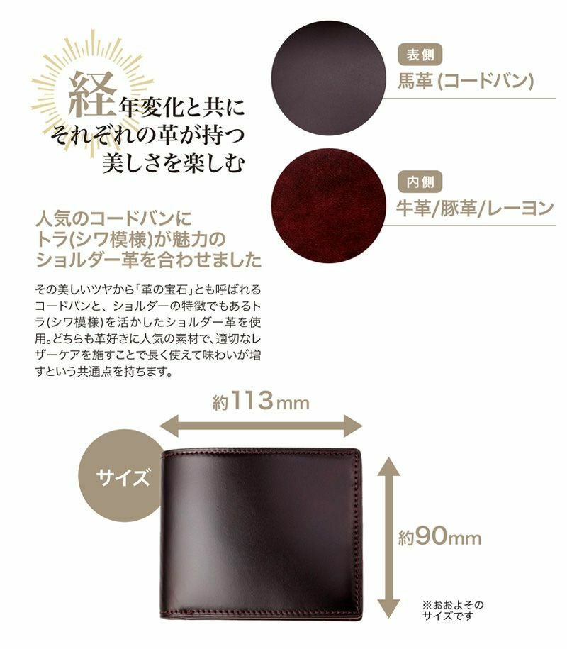 小銭入れ付き札入れ｜コードバン＆ルーガショルダー |革製品CYPRIS