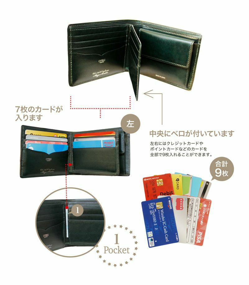 小銭入れ・ベロ付き札入れ｜コードバン＆ルーガショルダー |革製品