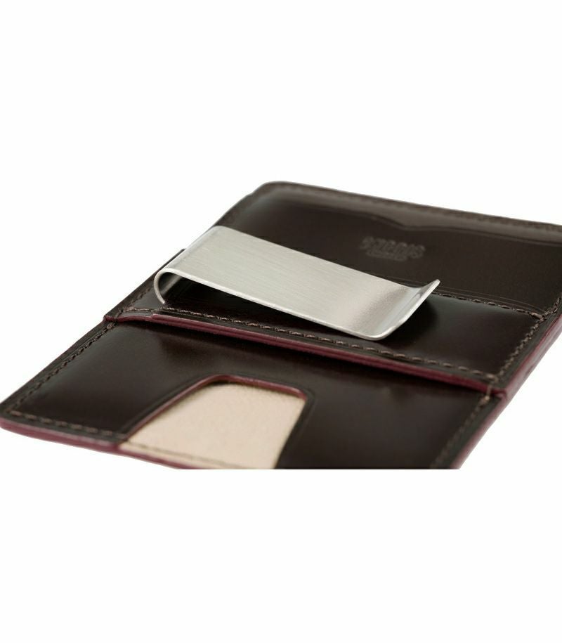 小銭入れ付マネークリップ＆パス入れ｜オイルシェルコードバン＆ヴァ