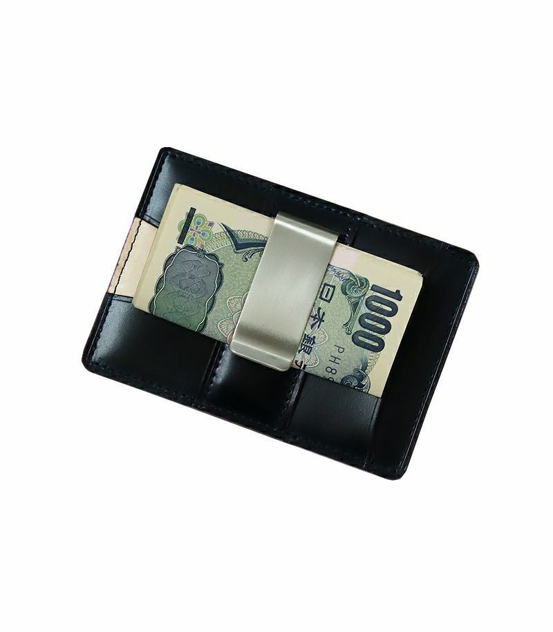 小銭入れ付マネークリップ＆パス入れ｜オイルシェルコードバン＆ヴァ