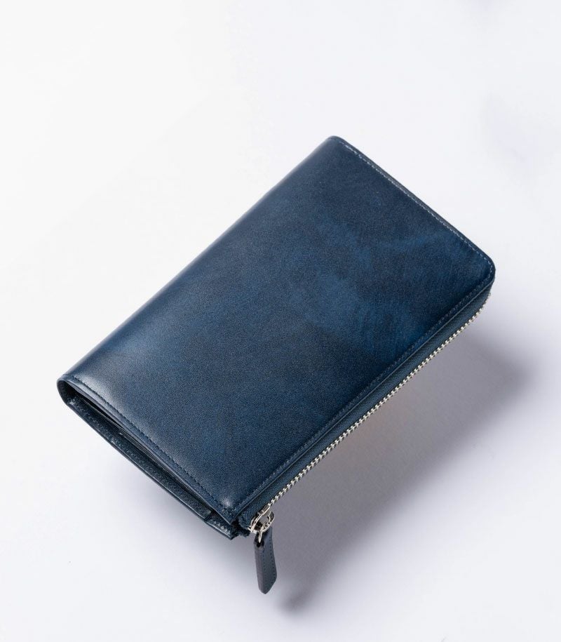 L字ファスナーコンパクトハニーセル長財布｜1ssi ～一糸～ シラサギレザーver