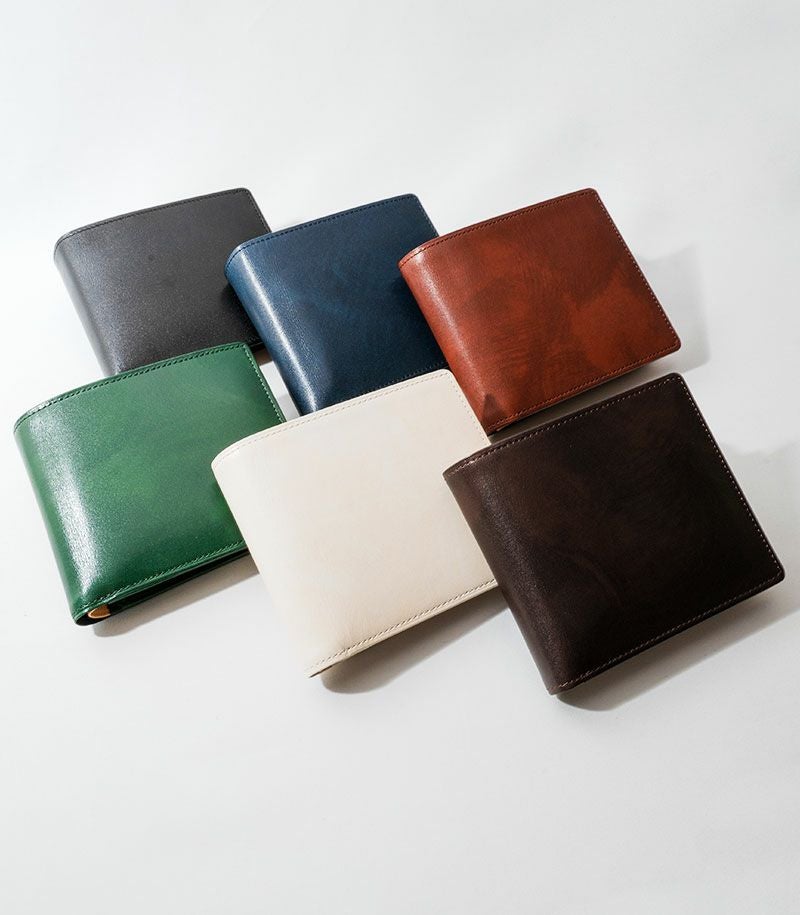 シラサギレザー,小銭入れ付き財布,メンズ二つ折り財布