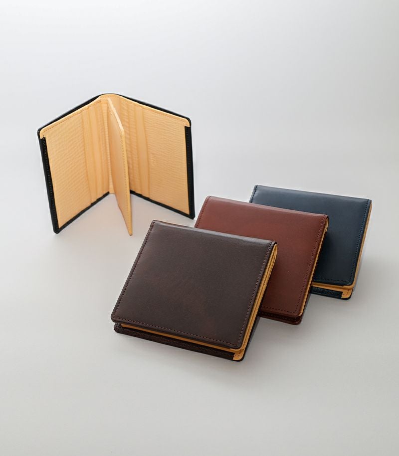 コンパクトカード札入れ(中ベロ付き)｜シラサギレザー｜革財布・革長