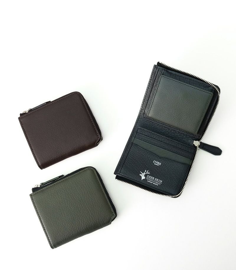 鹿革コンパクト財布