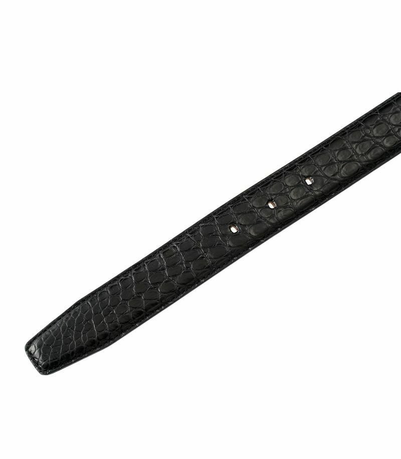 r1059　クロコダイル柄　ブラックベルト CROCO W RING BELT クロコダイル ダブルリングベルト – GOOD4THREE